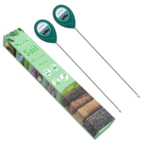 Medidor de humidade do solo de uso profundo de sonda longa, sensor indicador de monitor de água, higrômetro para plantas de vasos grandes de livres, flores, jardinagem, embalagem de 2
