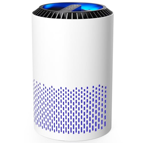 AROEVE Purificadores de ar para quartos e casas, purificador de ar de 7 W com modo de sono de 22 dB, filtro HEPA H13, purificador de ar para fumo, pólen, caspa, DH-JH01A branco