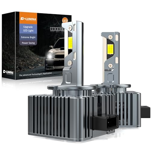 D-Lumina Lâmpadas LED D1S, 120 W 20000LM 6500K, cor branca extremamente brilhante para faróis de carro, antierror Canbus, substitui as lâmpadas Xenon HID OEM Plug and Play, 2 peças