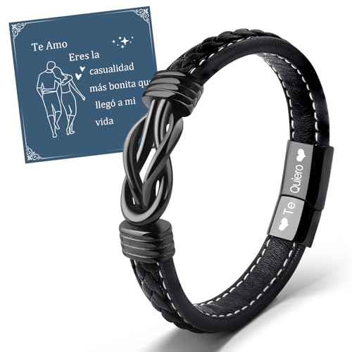 VU100 Presente para filho/homem pulseira de couro para homem te amo pulseira presente inspiração presente de aniversário para filho namorado esposo-com caixa de presente