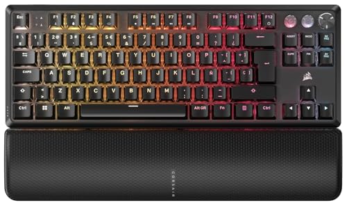CORSAIR K70 PRO TKL RGB Teclado para jogos com cabo magnético - mecânico, interruptores ajustáveis MGX Hyperdrive pré-lubrificados, SOCD e disparo rápido simultâneo, 8.000 Hz, QWERTY - preto
