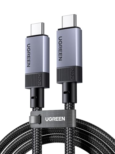 UGREEN Cabo USB tipo C vídeo 8K @ 60hz, USB4 GEN3 40 Gbps, 240 W carregamento rápido PD 3.1, compatível com MacBook Air, HP, ASUS, iPhone 16/15 Pro Max, Galaxy S25/S24 Ultra, Monitor. Ou. 1 Meses