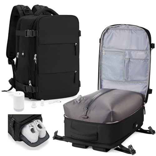 HPLQQ Mochila viagem cabine avion 40 x 30 x 20 para Ryanair mochilas a vácuo com bomba saco de cabine 45 x 36 x 20 bagagem de mão para EasyJet mochila de caminhada impermeável cabine mochila