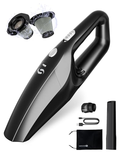 SERVOMASTER Aspirador de mão a bateria, aspirador de mão sem fios para carro, mini aspirador portátil de pelo de animal de estimação para casa, animal de estimação e carro