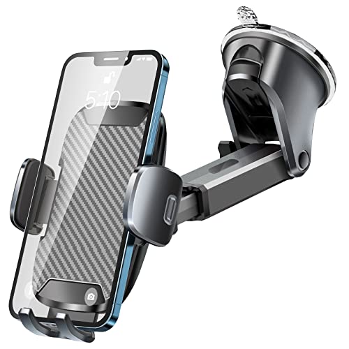 Tsryrlr Suporte móvel para carro, [super poder de sucção] suporte para telemóvel carro com ventosa forte para salpicos / para-brisas, 360° rotação extensível suporte de telemóvel carro para iPhone ect