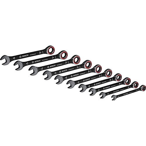 Bosch Professional - Conjunto de 10 chaves combinadas com função de catraca (8/10/12/13/14/15/16/17/18/19 mm, em estojo) - Amazon Exclusive