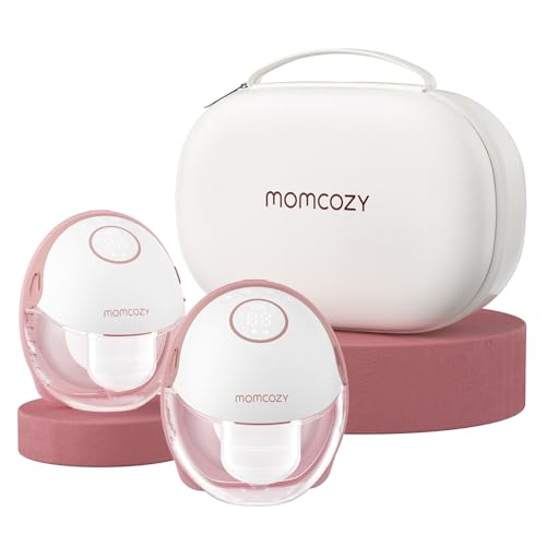 Momcozy Extrator de leite mãos-livres Mobile Style | M6, extrator de leite portátil, ritmo ideal para mais leite, flange DoubleFit mais ajustado e discreto com 3 modos e 9 níveis - 24 mm (2, vermelho)