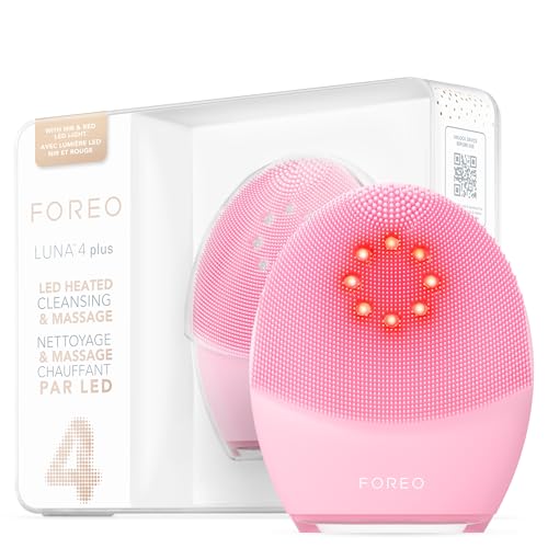FOREO LUNA 4 plus - Escova de limpeza facial - terapia de luz infravermelha próxima terapia de luz LED vermelha - limpeza facial profunda - dispositivo de microcorrente anti-idade - pele normal