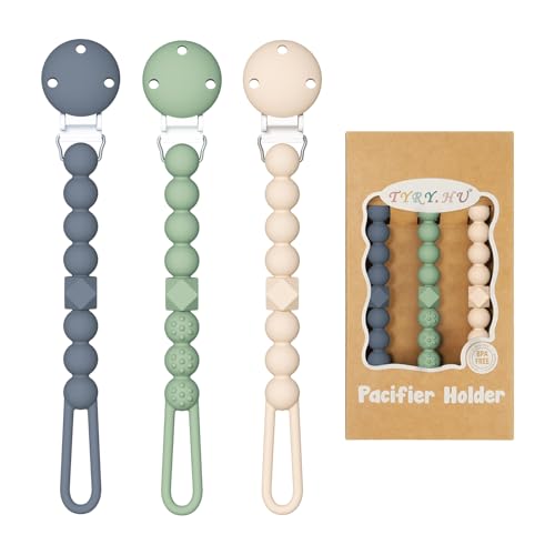 TYRY.HU Chupeteiro de silicone correntes chupeteiras bebé mordedor Soothie Clip suporte chupetas de uma peça pacote de 2 chupetas para meninos e meninas em BPA