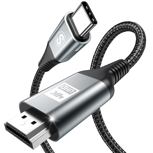 sweguard Cabo USB C para HDMI 0,5 m (4 K @60Hz), cabo USB tipo C a HDMI 4K UHD Thunderbolt 3/4 compatível com i Phone 16 15 Pro Max, MacBookPro/Air, iMac, iPad, Samsung S24 S23 a S8, Surface, Dell, HP