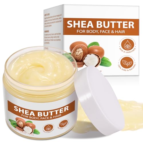 Manteiga de Karite hidratante 220 g, Shea Butter natural, hidratada, regenera e reparação de pele e cabelo, para corpo, rosto, cabelo, unhas, para todos os tipos de pele