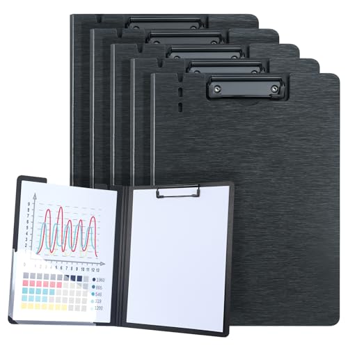 YAWOIRG Porta-papéis A4 - Porta-papéis com pinça A4 -A4 prancheta para casa, escritório - preto (5 peças)