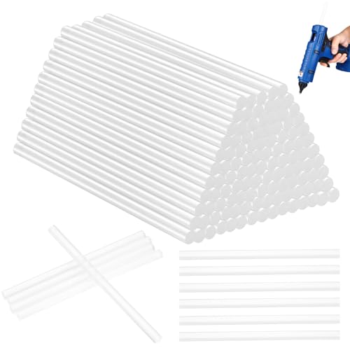160 peças barras de cola quente, 7 mm x 120 mm barras de cola, barras de silicone transparente universais para pistola de cola quente, bricolagem, artesanato