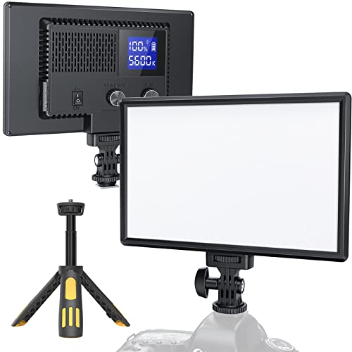 RALENO Luz de vídeo LED, com bateria de 4000 mAh CRI>95 3200-5600K, compatível com USB Tipo C, luz de câmara para fotografia ao ar livre, transmissão ao vivo, chamadas com zoom, gravação de vídeo