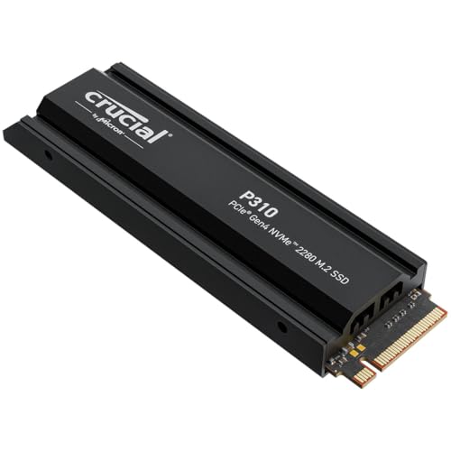 Crucial P310 2TB PCIe Gen4 NVMe M.2 PS5 SSD interno Gaming com dissipador, até 7100 MB/s, compatível com PlayStation 5, computador de mesa, disco rígido SSD - CT2000P310SSD5-01