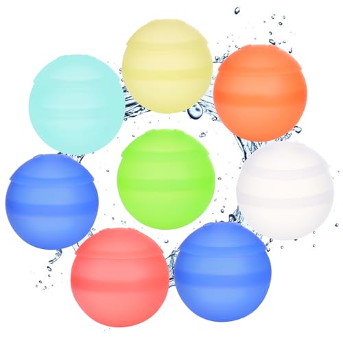 Balões de água reutilizáveis brinquedos para piscinas bombas de água de enchimento rápido balão de água em silicone balões de água verão Splash Fun para parques aquáticos, festas, piscinas (8 peças)