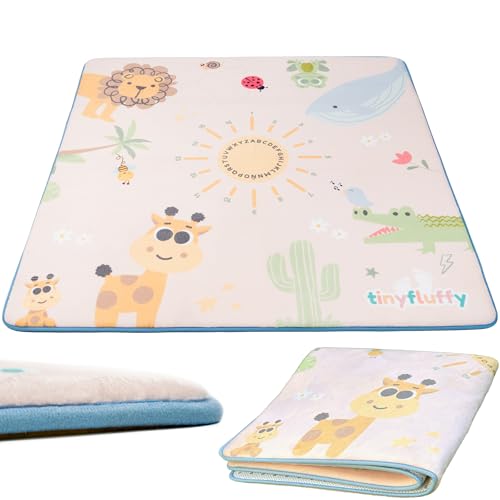tinyfluffy Tapete de bebé acolchoado dobrável - 2 cm espessura, 130 * 130 cm, tapete de chão para bebé, tapete de jogos para bebé, chão de bebé acolchoado, tapete atividades bebé, manta jogos bebé
