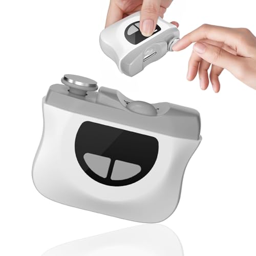 Corta-unhas elétrico, 2025 novo, 3 em 1, corta-unhas automático e polidor, 3 velocidades corta-unhas elétrica ajustável automático com luz LED e recarregável por USB, para bebés, adultos e idosos