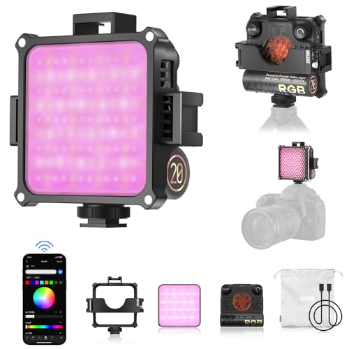 ZHIYUN FIVERAY M20C [Oficial] 20W RGB Luz de vídeo com 2700-6500K, 1950Lux, ajustada 16 modos de luz regulável TLCI 96+ CRI 94+, luz portátil com APP