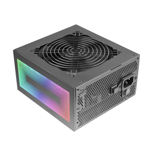 Mars Gaming MPB750S, Fonte de alimentação ATX ARGB 750W, 6 anos de segurança, 80 Plus Bronze 230 V EU, 90% eficiência, ventilador de 120 mm AI-RPM, iluminação ARGB MB controlo, tecnologias DC-DC e SMD