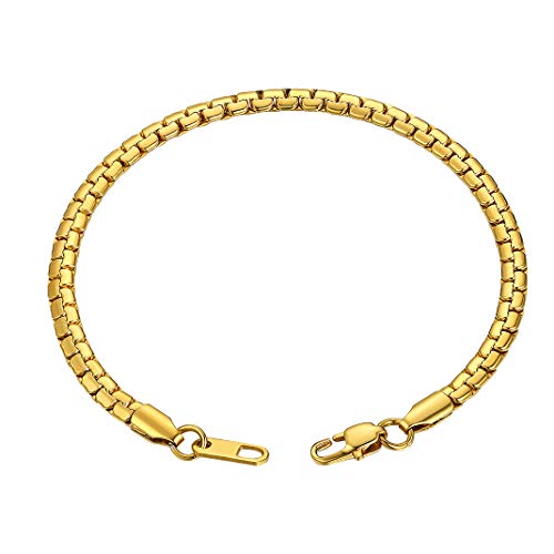 GoldChic Pulseiras para homens mulheres 19/20 / 21/22 cm de comprimento pulseiras de aço inoxidável com caixa de presente grátis