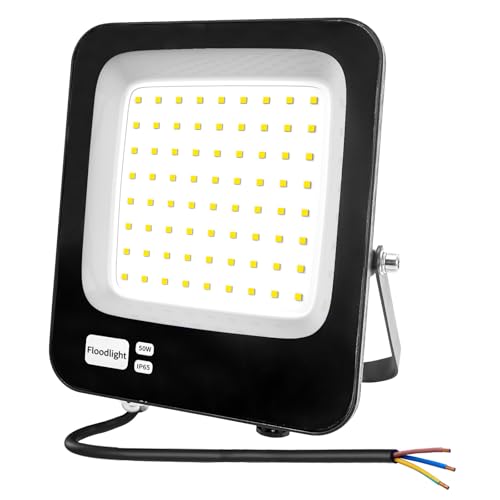 Focos LED para exterior, 50 W, Fosingut IP66, projetor LED para exterior, 3000 K branco quente super brilhante focos interior, luz de segurança Floodlight para jardim, garagem, pátio, traseiro