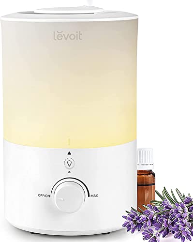 LEVOIT Top-Fill Humidificador ultrassónico 3L de aromas, silencioso 28 dB, adequado para máquina de lavar louça, sonho com luz noturna, desligamento automático, BPA FREE para bebés e plantas, casa,