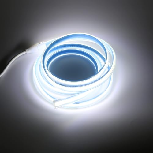 pcning Tiras de luz LED COB 220 V 2 M com interruptor de corte 50 cm Strip Light, 2 metros faixa de led recortável com tomada para exterior interior (branco frio, 2)