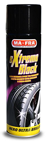 Mafra, Extreme Black, spray preto para pneus ultra-brilhantes, com efeito molhado, evita rachaduras, resistente à chuva e lavagem frequente, tamanho 500 ml