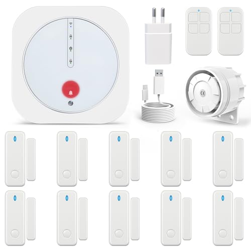 UMEIMA Alarmes para casa, 16 peças sistema anti-roubo, kits de segurança com aplicativos, trabalho doméstico, garagem, compatível com Alexa (Supports 5 GHz e 2,4 GHz Wi-Fi)