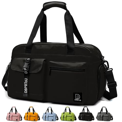 DBPBToU Saco desportivo mulher e homem, saco de viagem com compartimento para sapatos, bolsa de fitness com compartimento para roupa molhada, mala de fim de semana, bolsa de natação / mala de viagem,