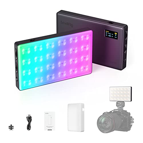 SMALLRIG RM120 RGB Luz de vídeo, luz de vídeo portátil LED 2500-8500K CRI TLCI 98+, painel de luz da câmera bateria de 180 minutos de 5000 mAh, para TikTok, criador de conteúdo, fotógrafo - 33 808