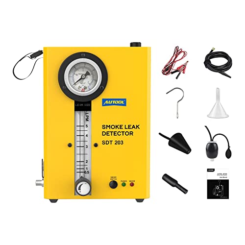 AUTOOL Detector de fugas de fumo automotivo, sistema EVAP máquina de fugas de fumo com indicador de fluxo/manómetro para todos os veículos DC12V