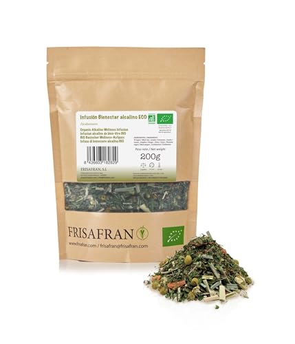 FRISAFRAN | Infusão ecológica alcalina bio a granel 200 g | chá alcalina | infusão deliciosa e saudável, antioxidantes, Digestiva, Mineralizada, Saúde e bem-estar, chá ervas alcalinas