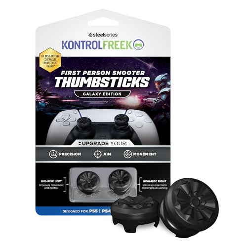 KontrolFreek FPS Freek Galaxy Black para Playstation 4 (PS4) e Playstation 5 (PS5), polegadas de desempenho, 1 tiro médio, preto