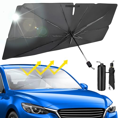 Beurseaf Para-sol carro dianteiro, proteção solar carro, proteção solar interior para-brisas, 2025 última viseira dobrável dianteira, bloqueia os raios UV