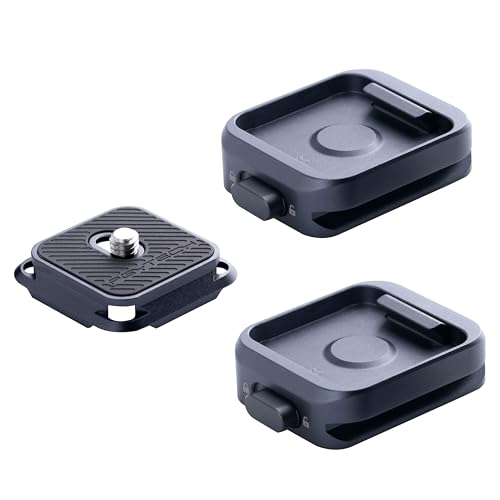 PGYTECH Placa de desbloqueio rápido adaptador com placa de libertação rápida Arca Swiss e braçadeira para montagem de montagem Sony/Nikon/Fuji/dji com parafuso de 1/4 a 3/8 polegadas (dois grampos e