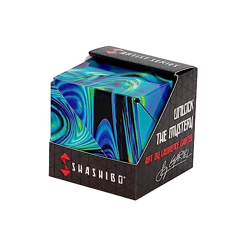 Shashibo Cubo Transformável - Cubo anti-stress patenteado e premiado com 36 ímanes de Terra Raras - Transforma em mais de 70 formas (Mystic Ocean)