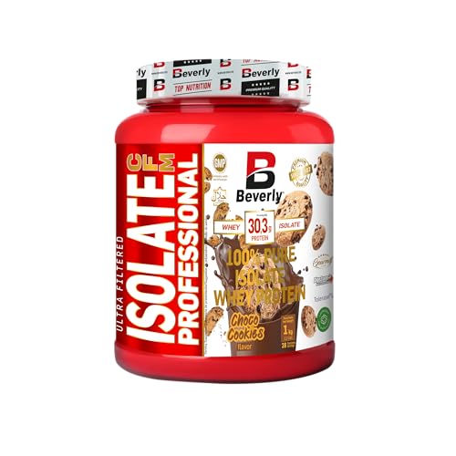 BEVERLY ISOLATE CFM | Aislado de Proteína de Suero Lacprodan® | 1 Kg | 6 Sabores | Tonifica y aumenta la masa muscular | Mayor rendimiento deportivo (1 KG, CHOCOLATE COOKIE)