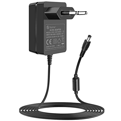 Gonine AC 100 - 240 V para DC 24 V 1A carregador de fonte de alimentação comutada com ponta de 5,5 x 2,1 mm para tiras de luzes LED CCTV câmara WiFi nível Vi eficiência energética