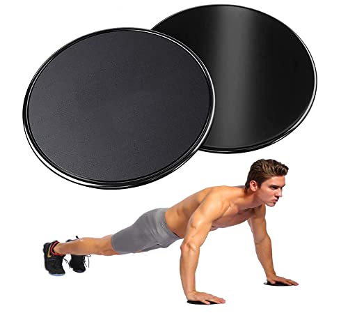 BOBOZHONG Discos deslizantes Core, face disco Core Sliders, para treino, casa, ioga, fitness, pilates, exercícios corporais para tapetes e pisos duros (preto)