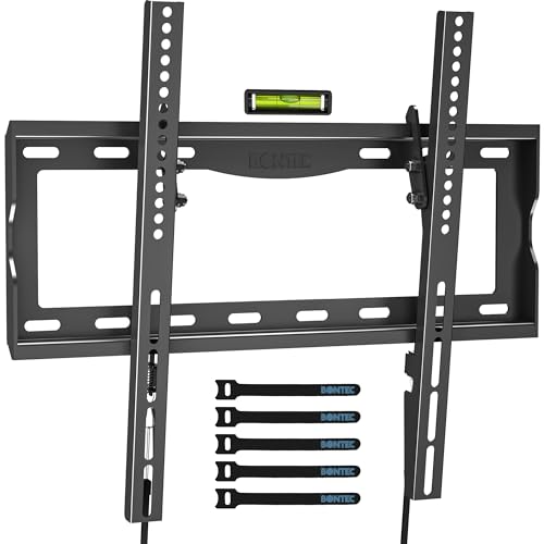 BONTEC Suporte para TV de parede para ecrãs de 26-65 polegadas TV planos curvos LCD/LED/OLED, inclinável para televisão de até 55 kg, máximo VESA 400 x 400 mm