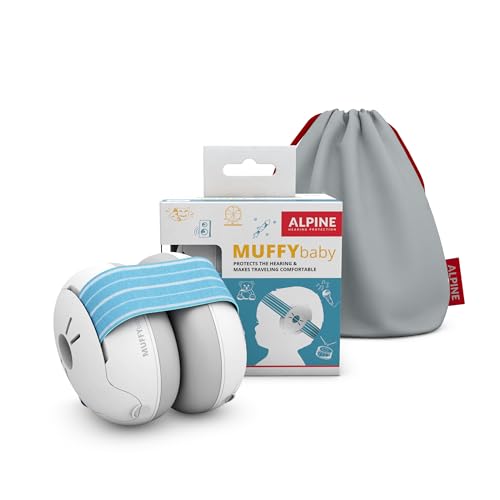 Alpine Muffy Baby Capacetes anti-ruído para bebés e crianças pequenas até 36 meses - protetores auditivos para crianças e bebés, protetores auditivos confortáveis evitam danos auditivos com faixa