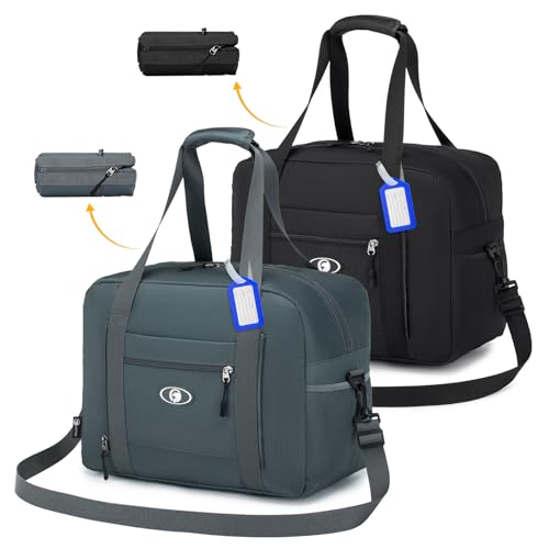 BAGZY Saco de viagem 40 x 30 x 20 Vueling Wizzair impermeável mala de viagem dobrável mala de mão mala de cabine mala de ombro mulher mala desportiva mala Holdall mala finais de semana 25 L preto,