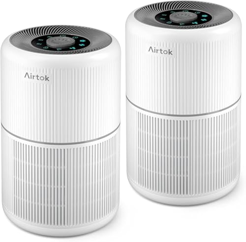 AIRTOK 2 unidades purificador de ar com esponja perfumada, purificador de ar com filtro hepa que elimina poeira, odor de animais de estimação, filtro de ar de 4 etapas | purificador de ar de 3