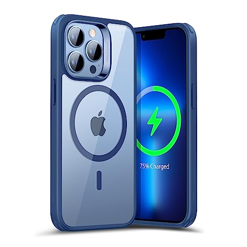 ESR Capa para iPhone 13 Pro MAX, compatível MagSafe, proteção de grau militar à prova de impactos, capa magnética para iPhone 13 Pro MAX, capa híbrida clássica (HaloLock), azul transparente