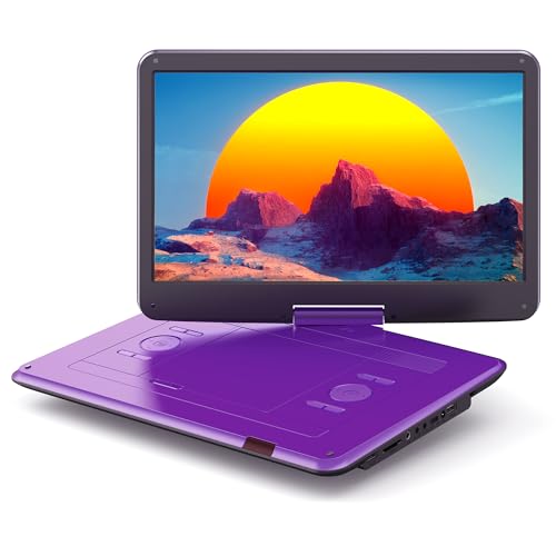 WOLFANG Leitor de DVD portátil de 17,5 polegadas com ecrã grande HD de 15,6", bateria de 5000 mAh, sem restrição regional, dois altifalantes estéreo, compatível com cartão USB/SD/Sync-TV