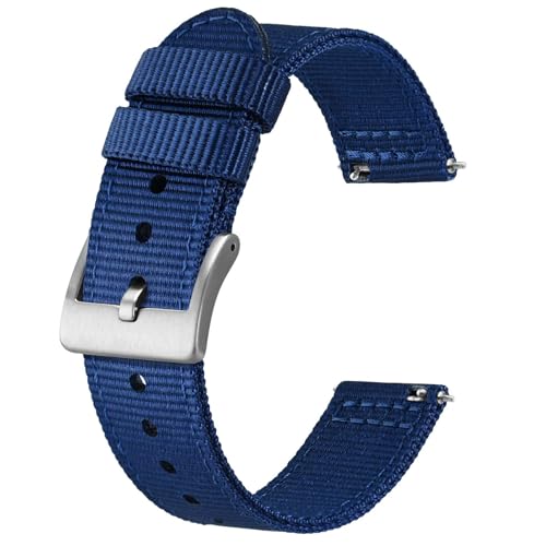BISONSTRAP Correias de nylon militar, correias de relógio para homens, libertação rápida, fivela escovada, largura da correia 18 mm 19 mm 20 mm 22 mm