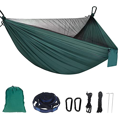 Rede de pendurar Sendowtek rede de viagem de nylon super grande 300 kg de capacidade de carga maca leve portátil para 2 pessoas com mosquiteiro para caminhadas jardim praia campismo ao ar livre