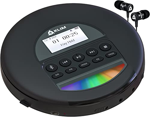 KLIM Nomad - Leitor de CD portátil com bateria interna de longa duração - novo - auriculares KLIM Fusion - CD Player Mini compacto - rádio FM compatível com CD-R, CD-RW MP3